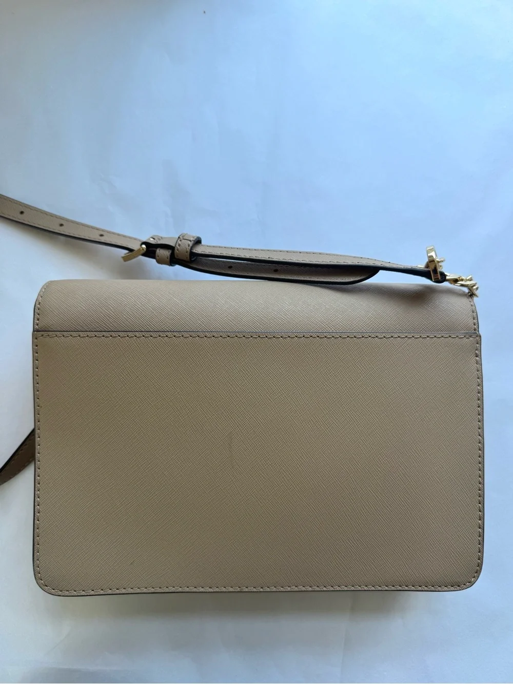 Michael Kors Daniela Saffiano Leather Crossbody Bag Gold Chain